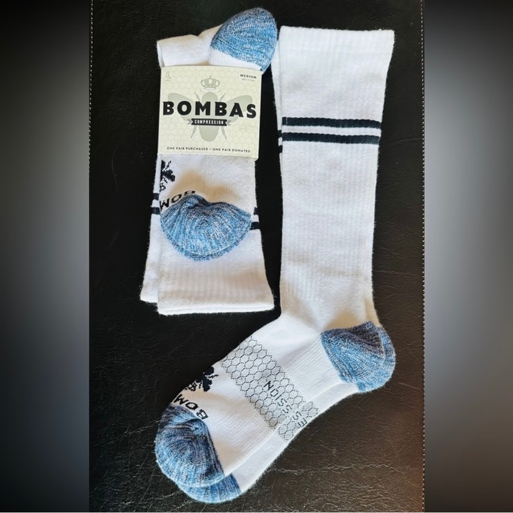 Bombas 2 pairs Compression 15-20mm Hg calf socks, women’s size medium